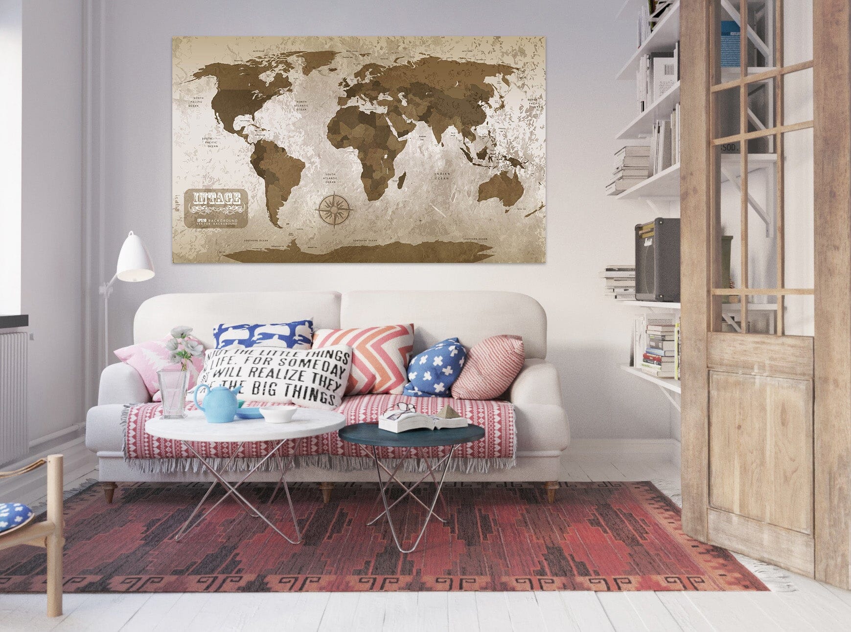 3D Abstract Pattern 210 World Map Wall Sticker Wallpaper AJ Wallpaper 2