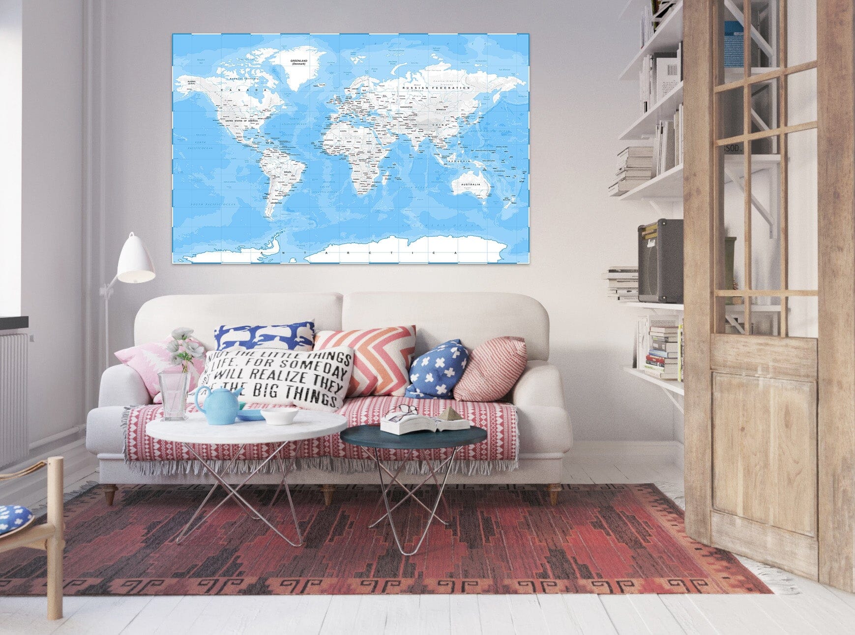 3D Abstract Clouds 256 World Map Wall Sticker Wallpaper AJ Wallpaper 2