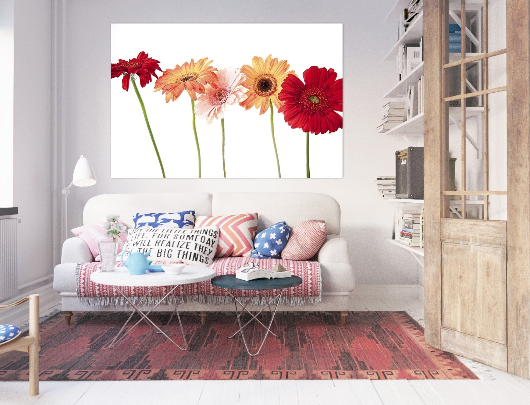 3D Red Gerbera 001 Kathy Barefield Wall Sticker Wallpaper AJ Wallpaper 2