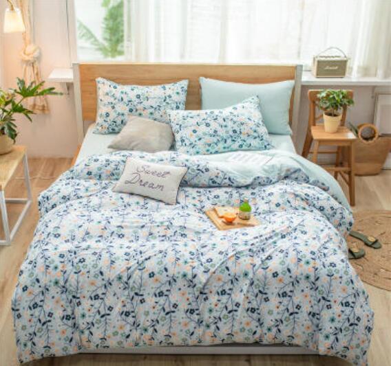 3D Blue-Green Floral 40267 Bed Pillowcases Quilt