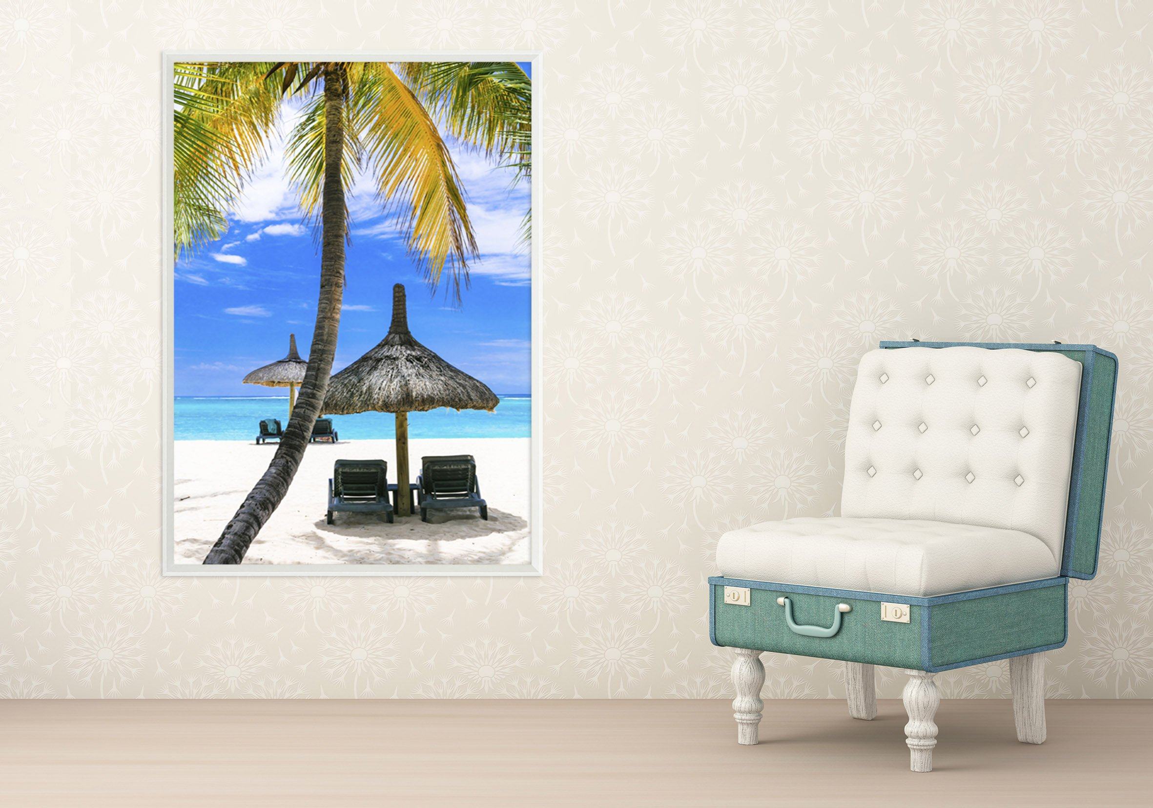 3D Beach Table 137 Fake Framed Print Painting Wallpaper AJ Creativity Home