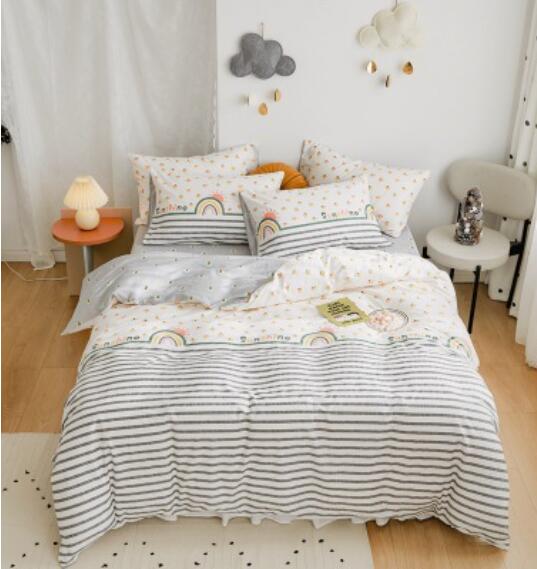 3D Striped Rainbow 20017 Bed Pillowcases Quilt