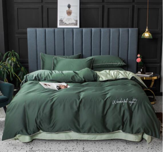 3D Dark Green 15213 Bed Pillowcases Quilt