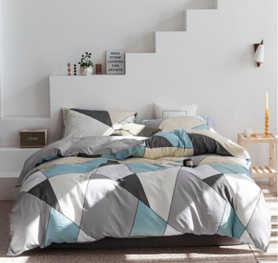 3D Gray Blue Triangle Pattern 14067 Bed Pillowcases Quilt