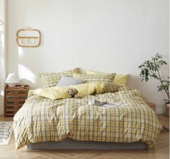 3D Yellow Plaid Pattern 30028 Bed Pillowcases Quilt