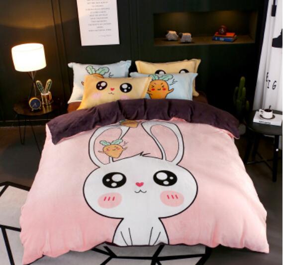 3D Cartoon Bunny 17028 Bed Pillowcases Quilt