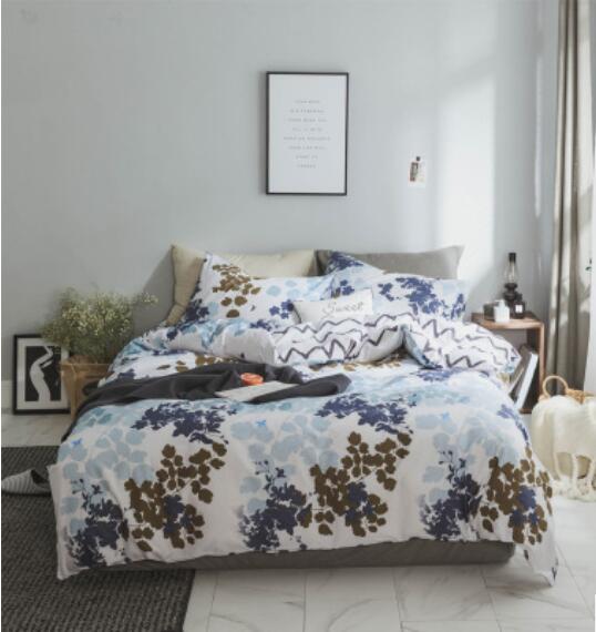 3D Blue Brown Leaves 20309 Bed Pillowcases Quilt