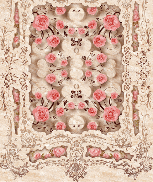 3D Pink Roses Floor Mural Wallpaper AJ Wallpaper 2