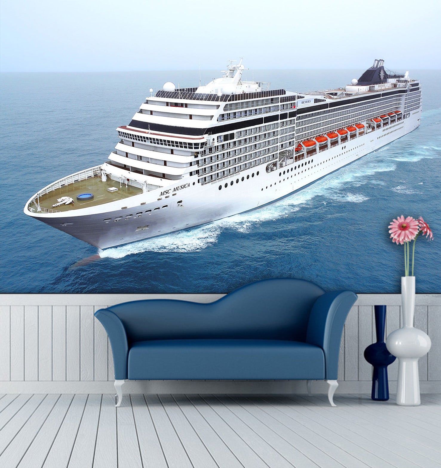 3D White Cruise 141 Vehicle Wall Murals