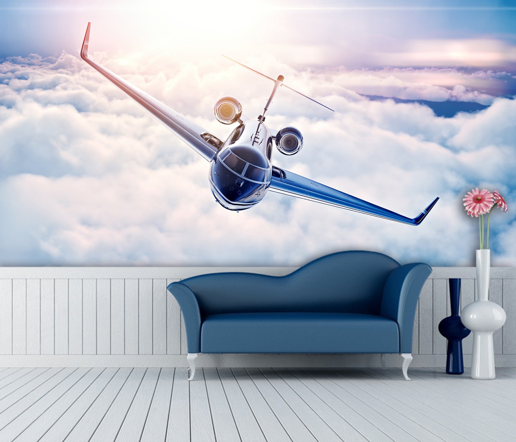 3D Sunshine Plane 268 Vehicle Wall Murals
