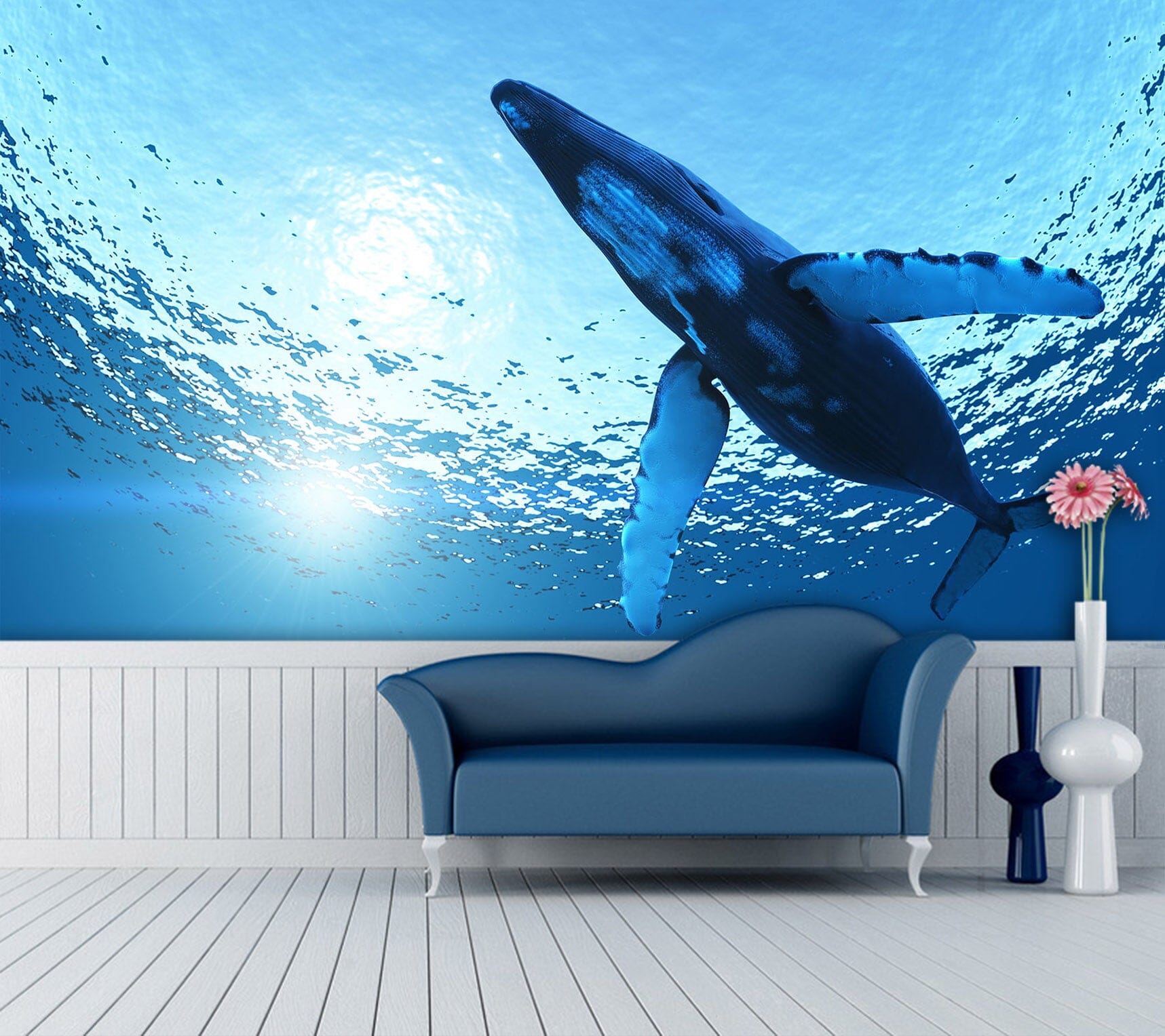 3D Seabed Whale 199 Wall Murals Wallpaper AJ Wallpaper 2