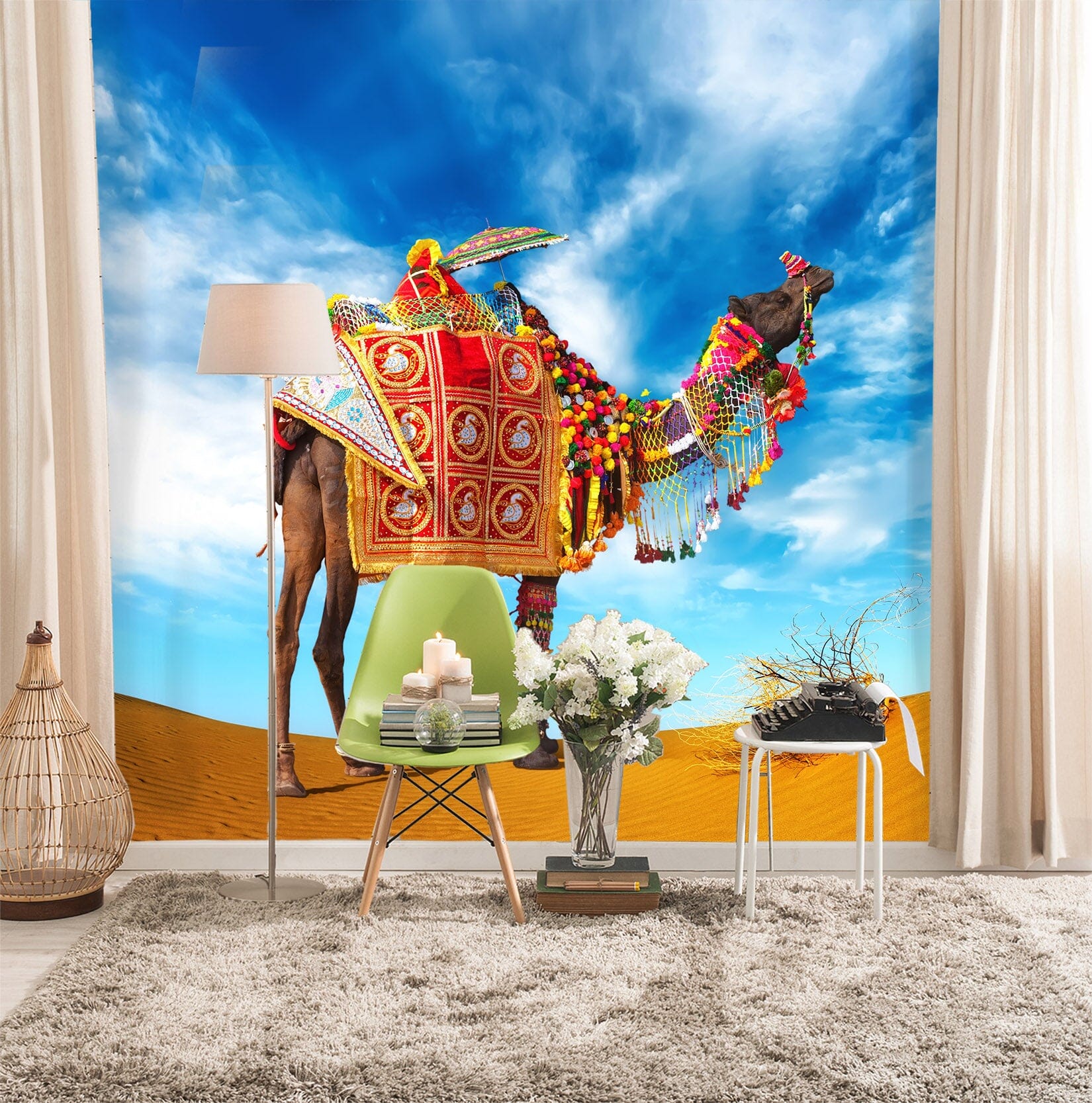 3D Camel Desert 446 Wall Murals Wallpaper AJ Wallpaper 2