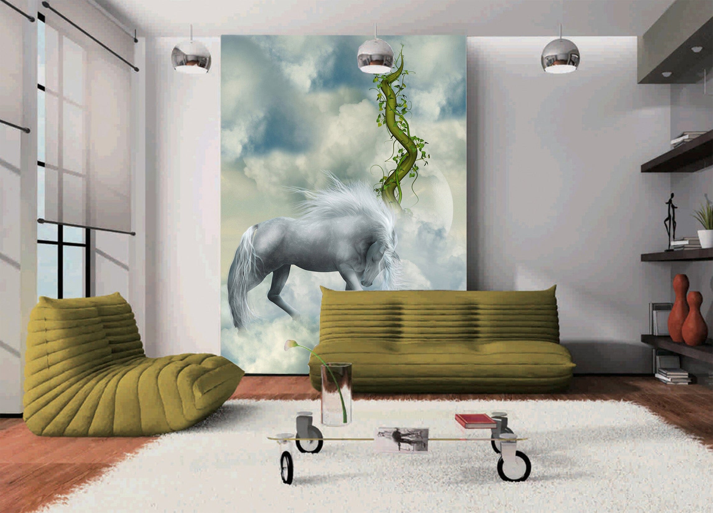 3D White Horse 1096 Wall Murals Wallpaper AJ Wallpaper 2