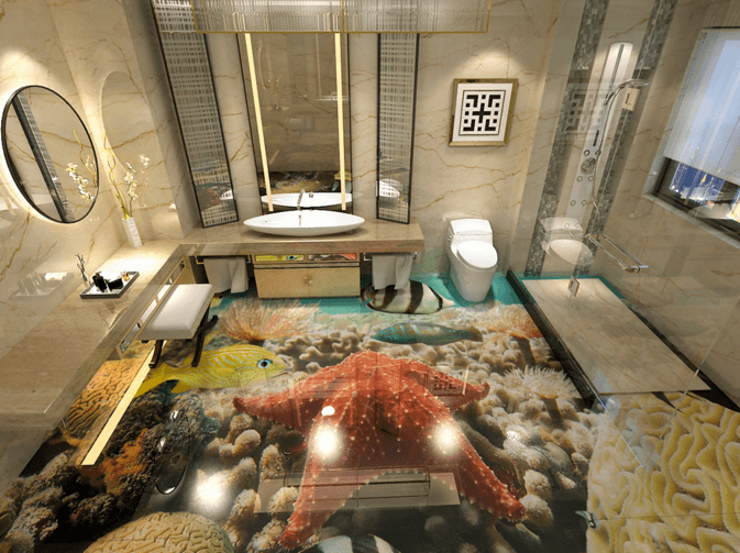 3D Starfish 038 Floor Mural Wallpaper AJ Wallpaper 2