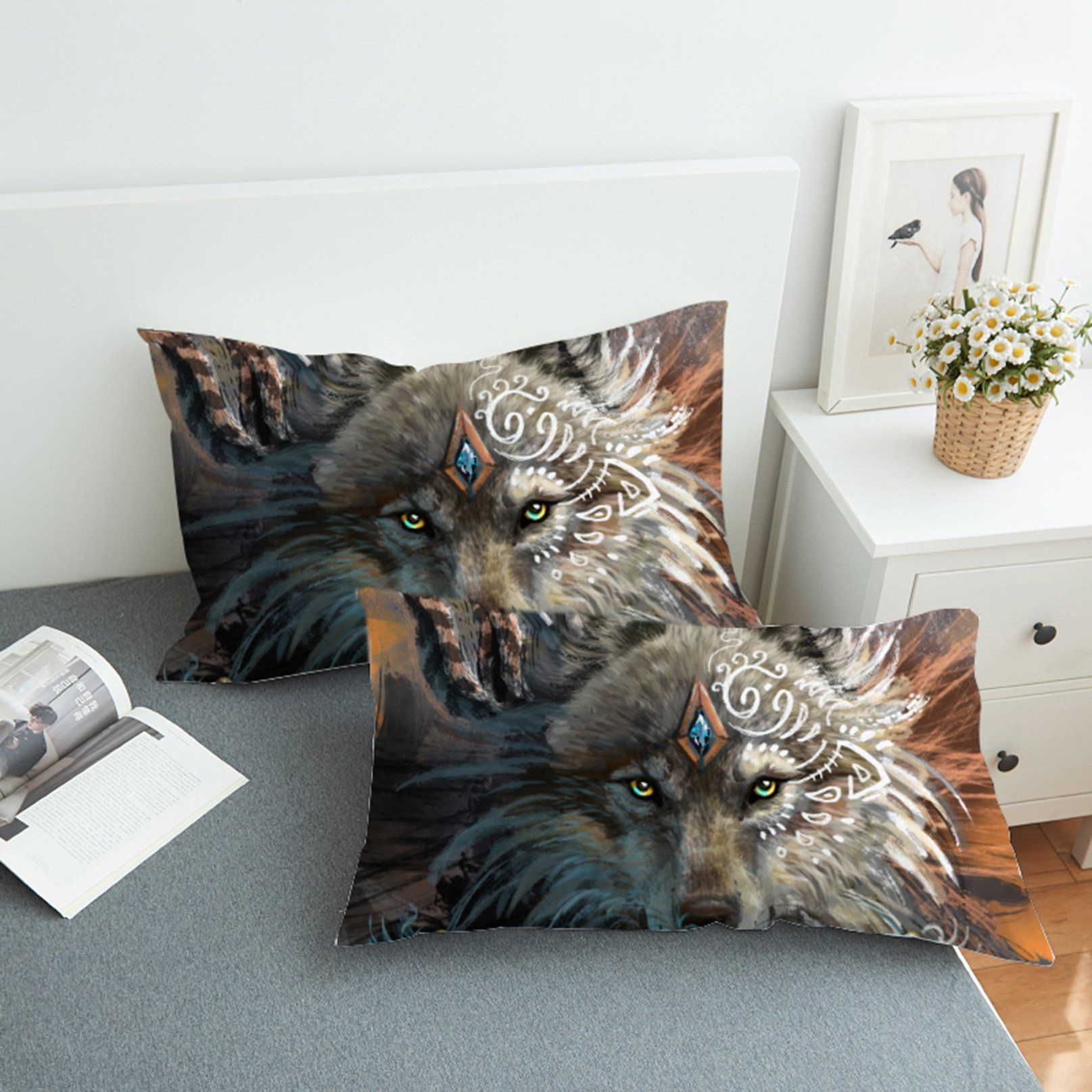 3D Wolf Warrior 164 Bed Pillowcases Quilt Wallpaper AJ Wallpaper