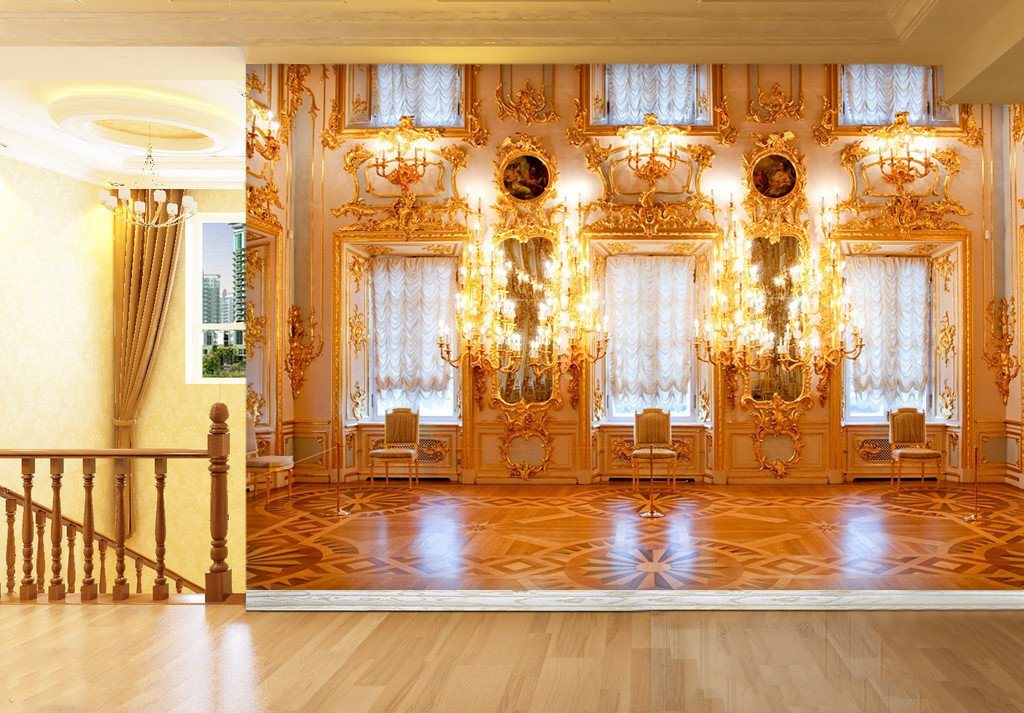 3D Golden Hall 792 Wallpaper AJ Wallpaper