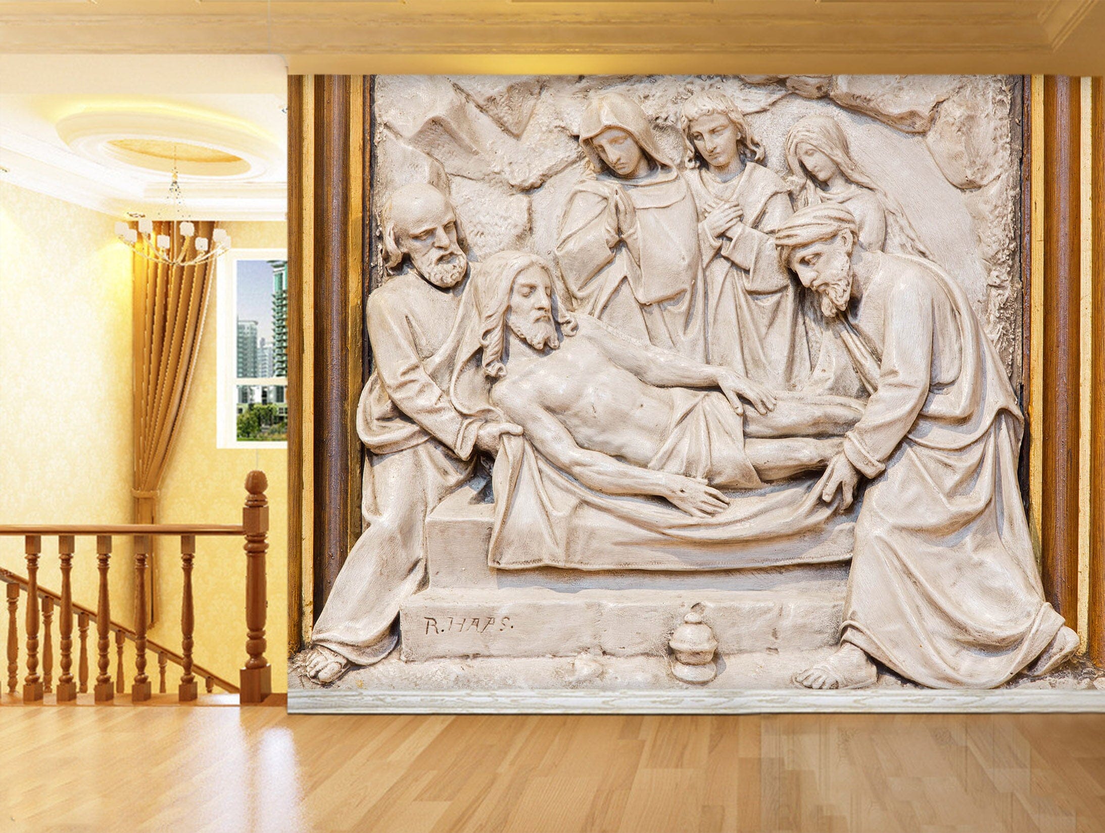 3D Carving Old Man 1536 Wall Murals Wallpaper AJ Wallpaper 2
