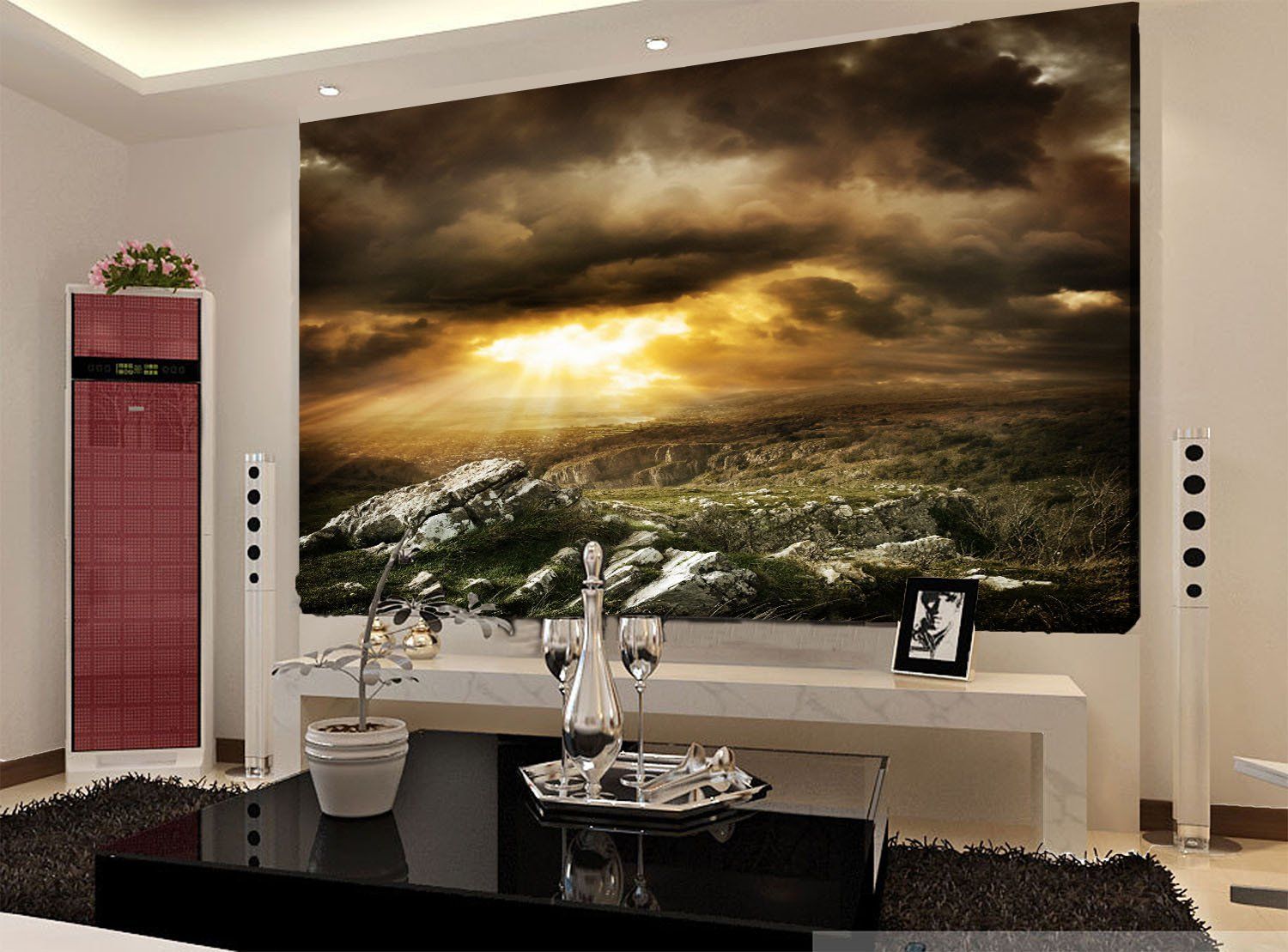 Sunshine Penetrating Clouds 1 Wallpaper AJ Wallpaper