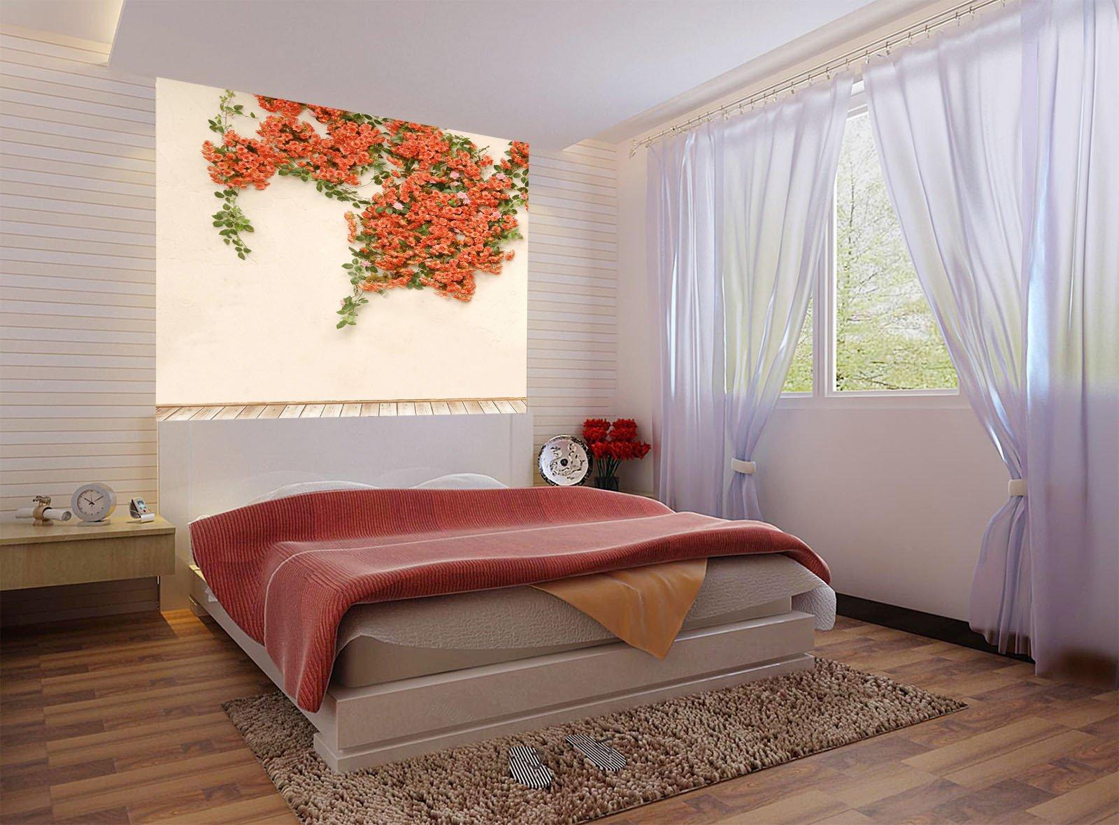 Flowers And Wood Board Wallpaper AJ Wallpaper