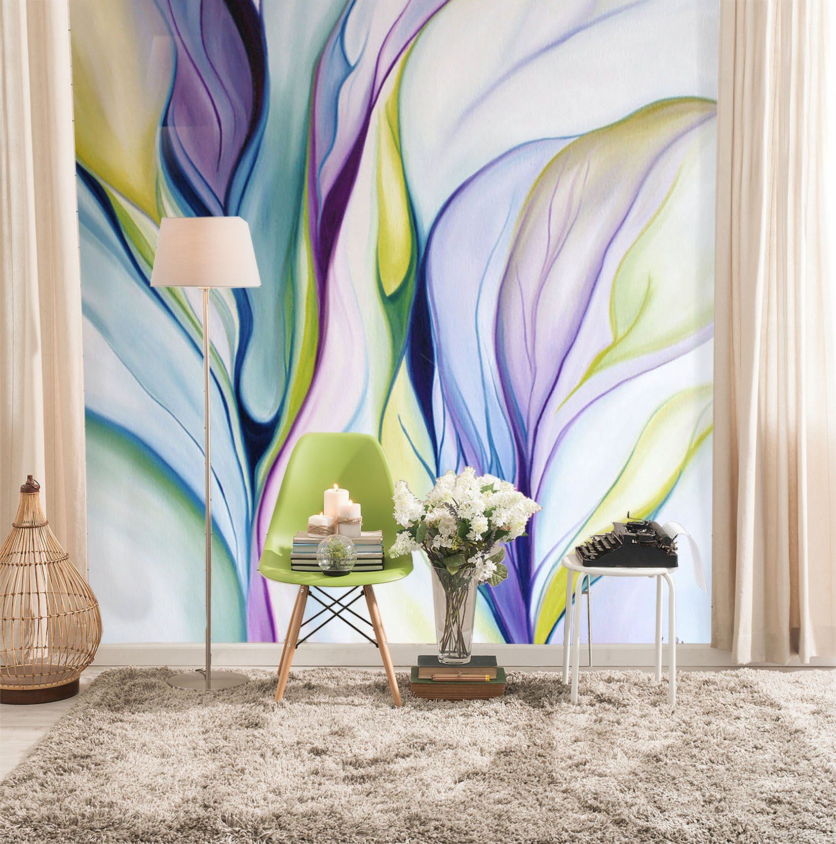 3D Abstract Color Stripes 074 Wall Murals Wallpaper AJ Wallpaper 2