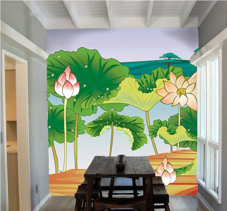 Lotus Pond Wallpaper AJ Wallpaper