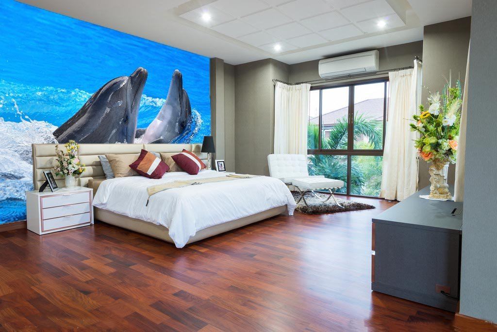 Two Embracing Dolphins Wallpaper AJ Wallpaper