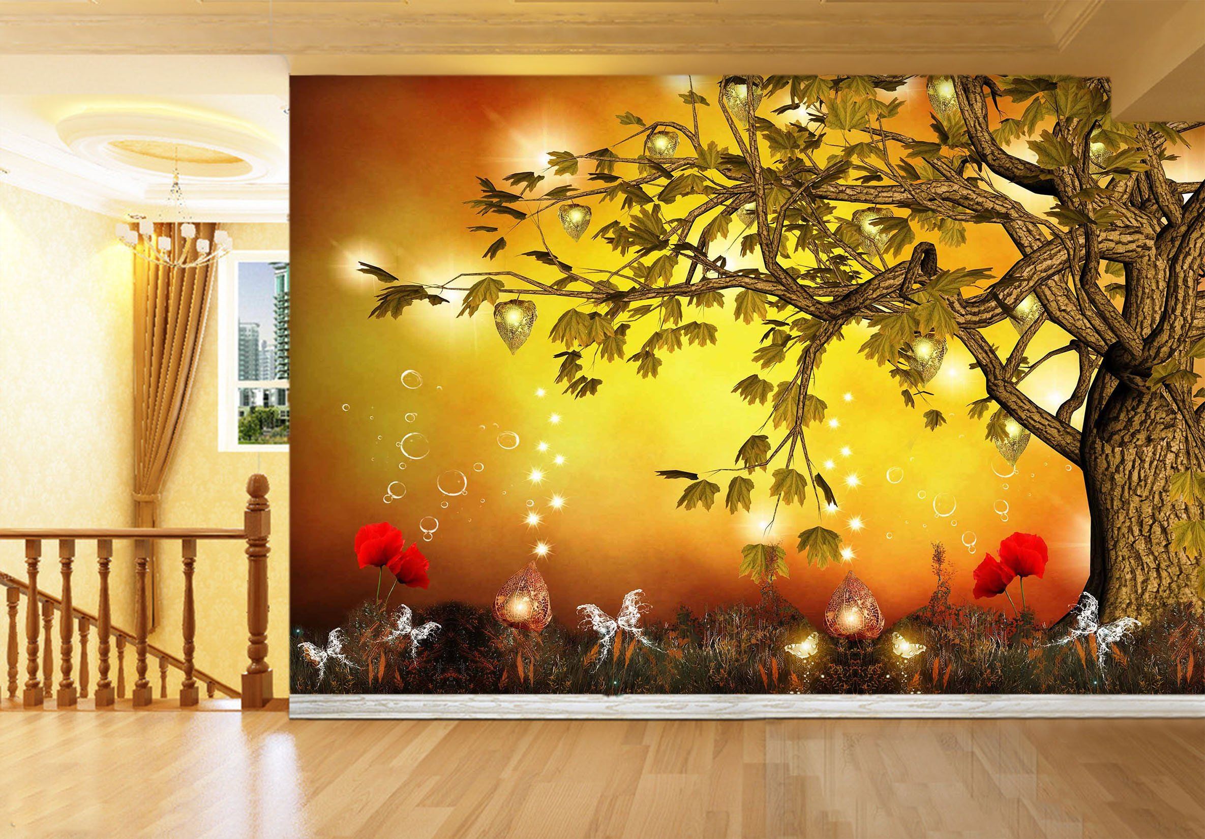 3D Tree Bubbles 702 Wallpaper AJ Wallpaper