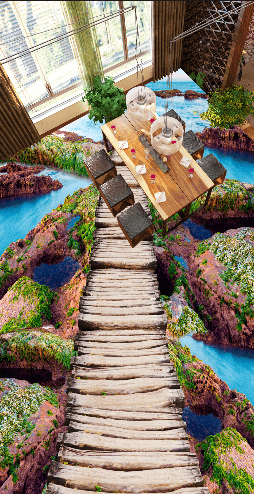 3D Boundless Bridge 151 Floor Mural Wallpaper AJ Wallpaper 2