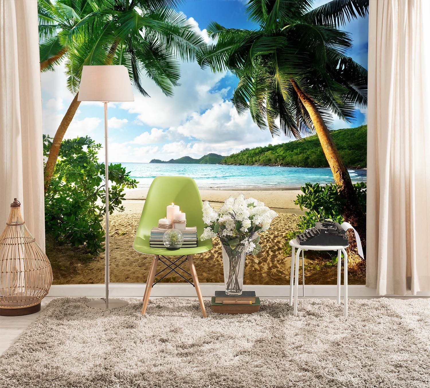 Green Coconut Trees Wallpaper AJ Wallpaper