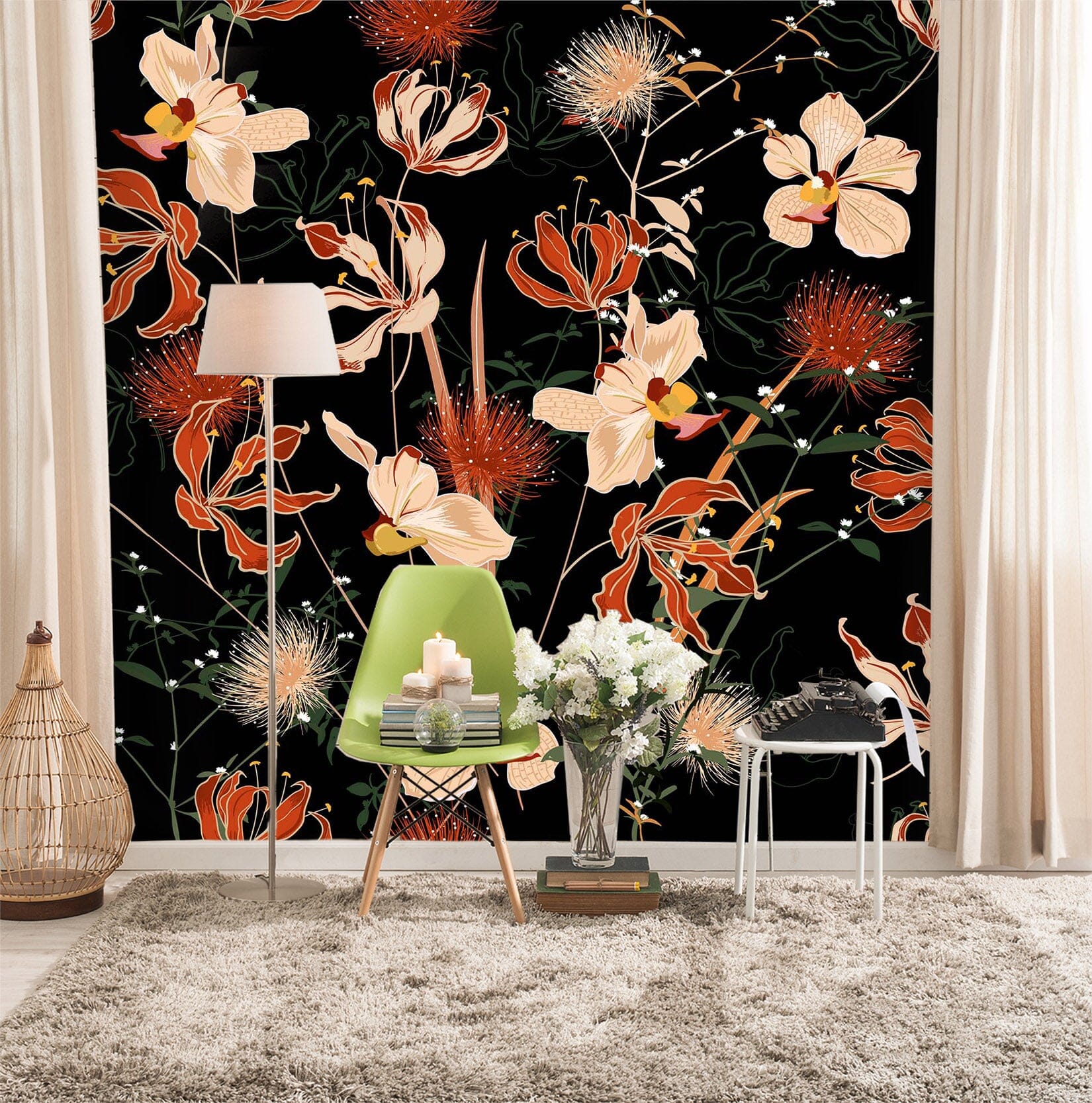 3D Graffiti Safflower 104 Wall Murals Wallpaper AJ Wallpaper 2