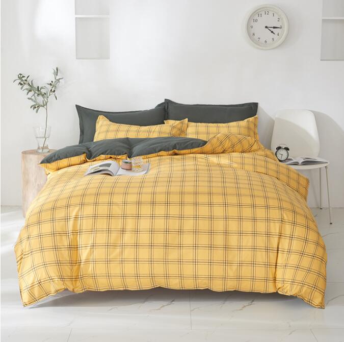 3D Yellow Grid 13146 Bed Pillowcases Quilt