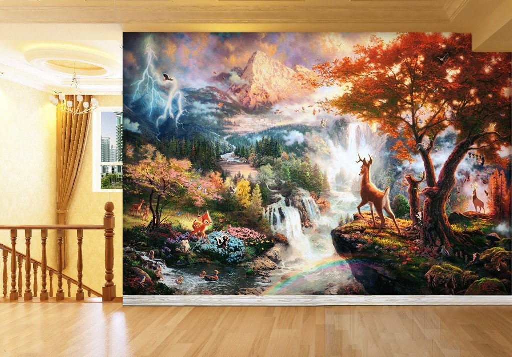 3D Maple Forest Deer 653 Wallpaper AJ Wallpaper