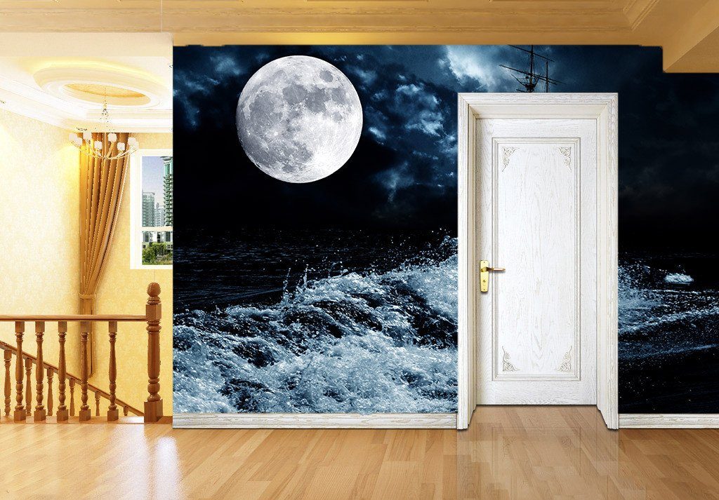 Beach Full Moon Wallpaper AJ Wallpaper