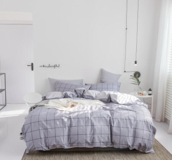 3D Gray Grid 15137 Bed Pillowcases Quilt