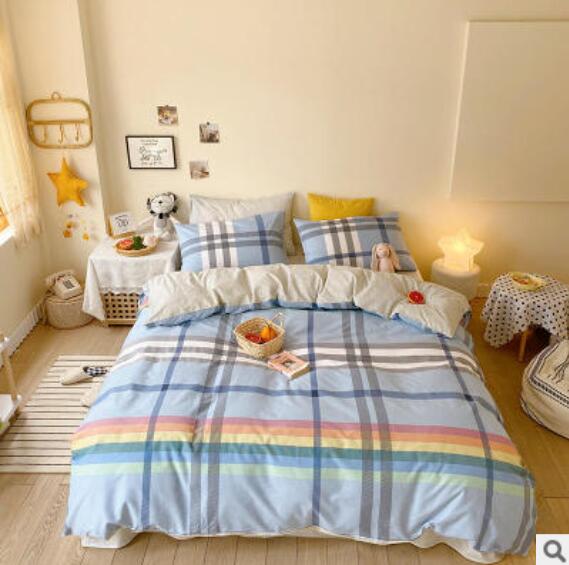 3D Rainbow Blue Lattice 40192 Bed Pillowcases Quilt