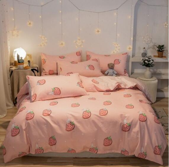 3D Pink Strawberry 40300 Bed Pillowcases Quilt