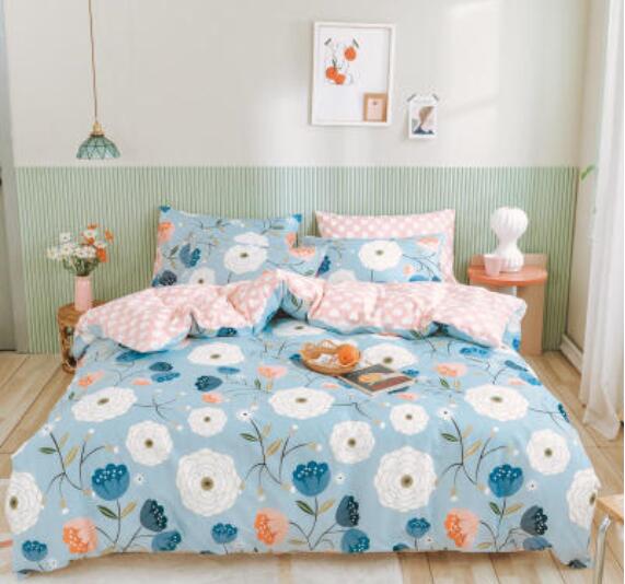 3D Blue Flowers 40070 Bed Pillowcases Quilt