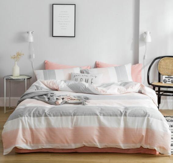 3D Pink Gray Stripes 30221 Bed Pillowcases Quilt