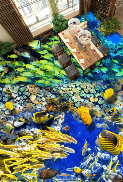 3D Colorful Ocean Floor Mural Wallpaper AJ Wallpaper 2