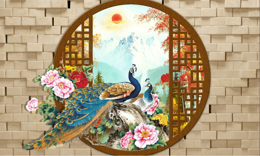 Peacock Garden Wallpaper AJ Wallpaper 2