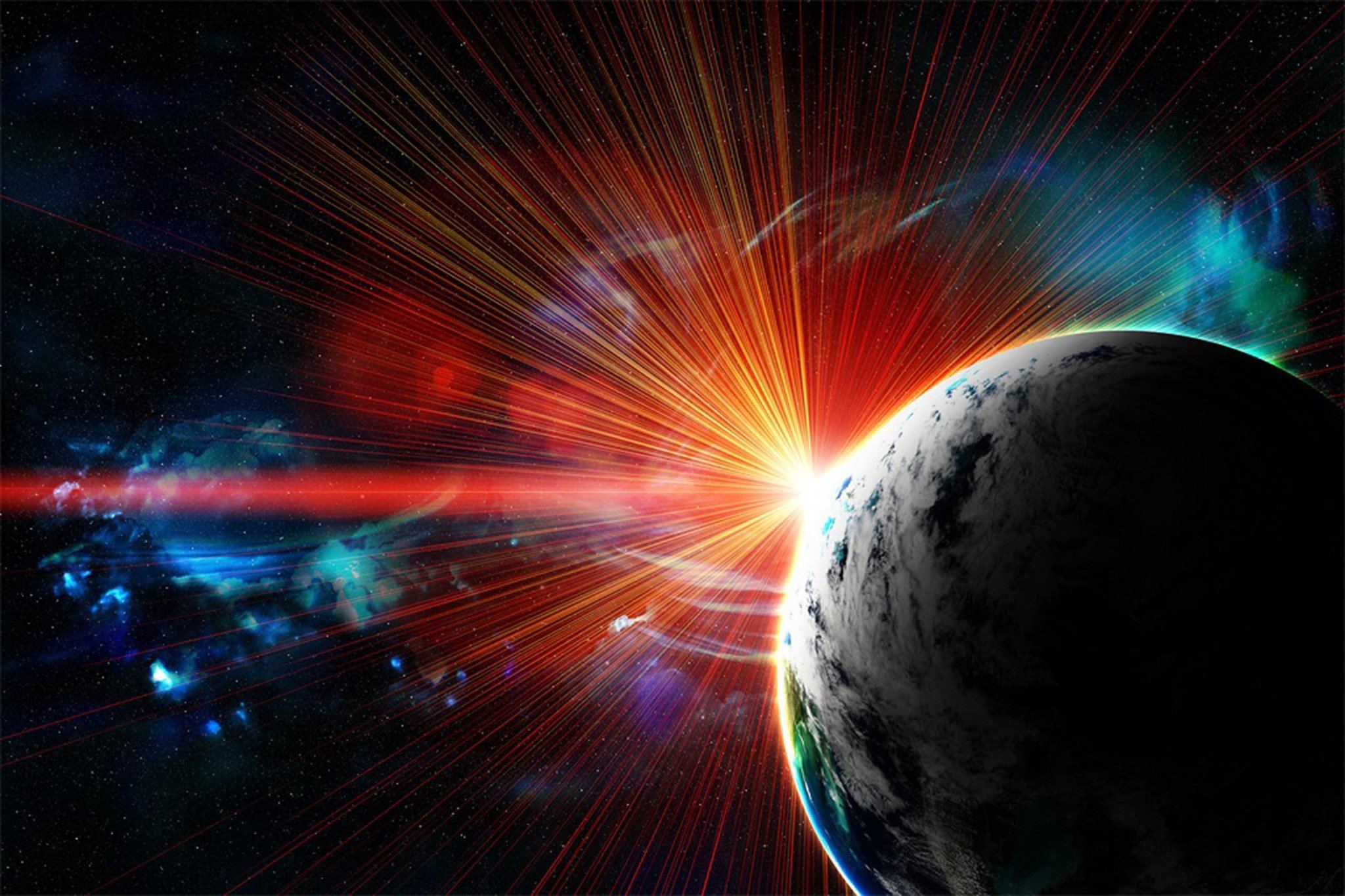 Planet Bright Sunbeams Wallpaper AJ Wallpaper