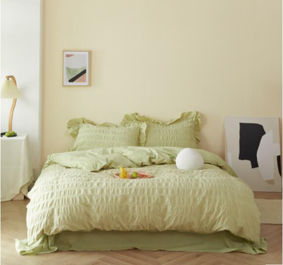 3D Mustard Green 50119 Bed Pillowcases Quilt
