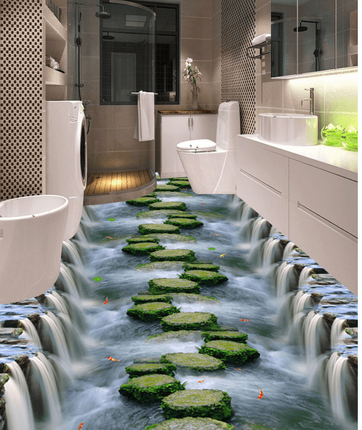 3D Moss Stone 318 Floor Mural Wallpaper AJ Wallpaper 2