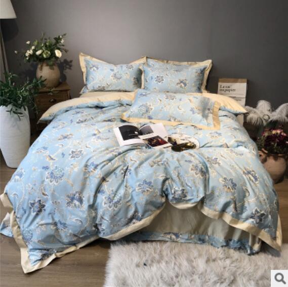 3D Blue Flowers 40046 Bed Pillowcases Quilt