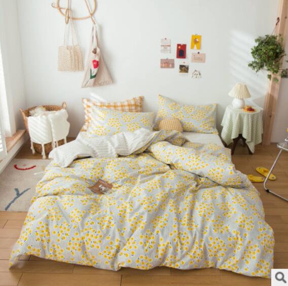 3D Light Yellow Floral 15099 Bed Pillowcases Quilt