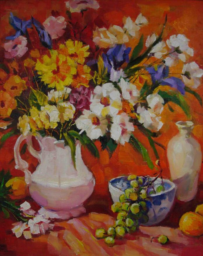 Table Fresh Flowers Wallpaper AJ Wallpaper