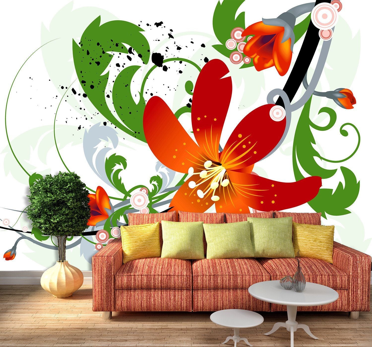 3D Orange Jasmine Flower 11 Wallpaper AJ Wallpaper