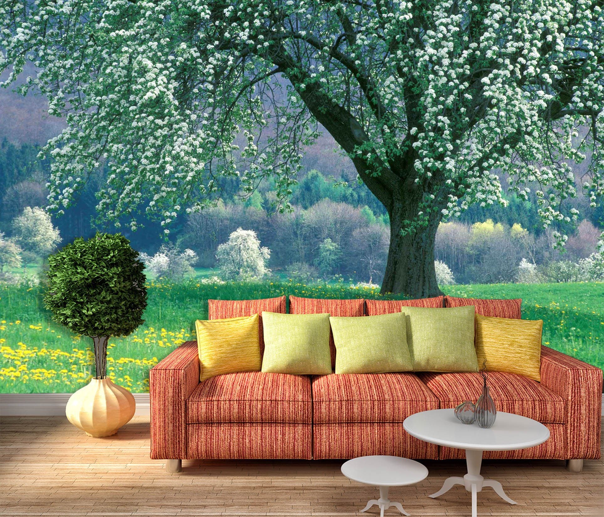 3D Tree Flowers 685 Wallpaper AJ Wallpaper