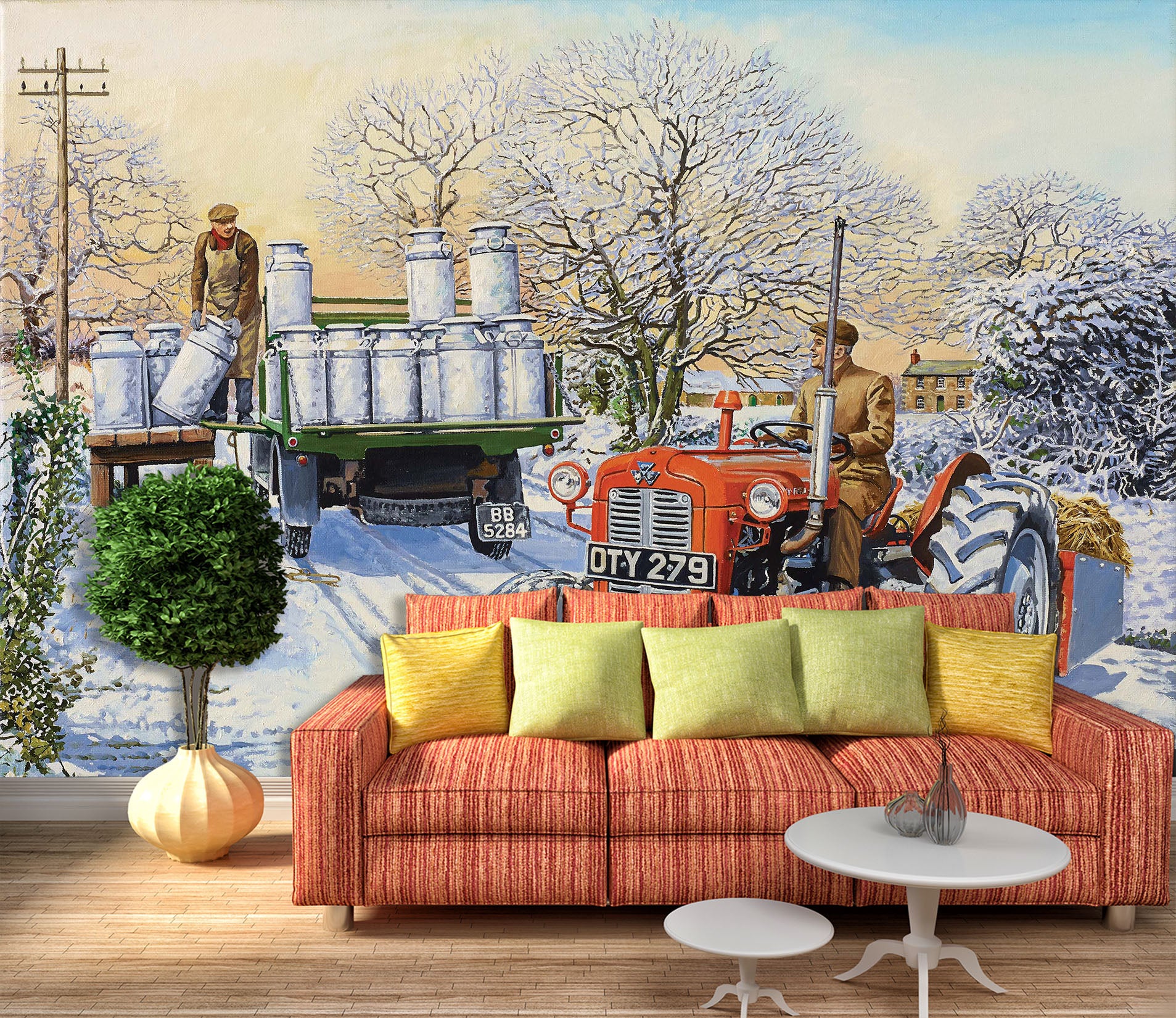 3D Snowfield Tractor 8923 Trevor Mitchell Wall Mural Wall Murals