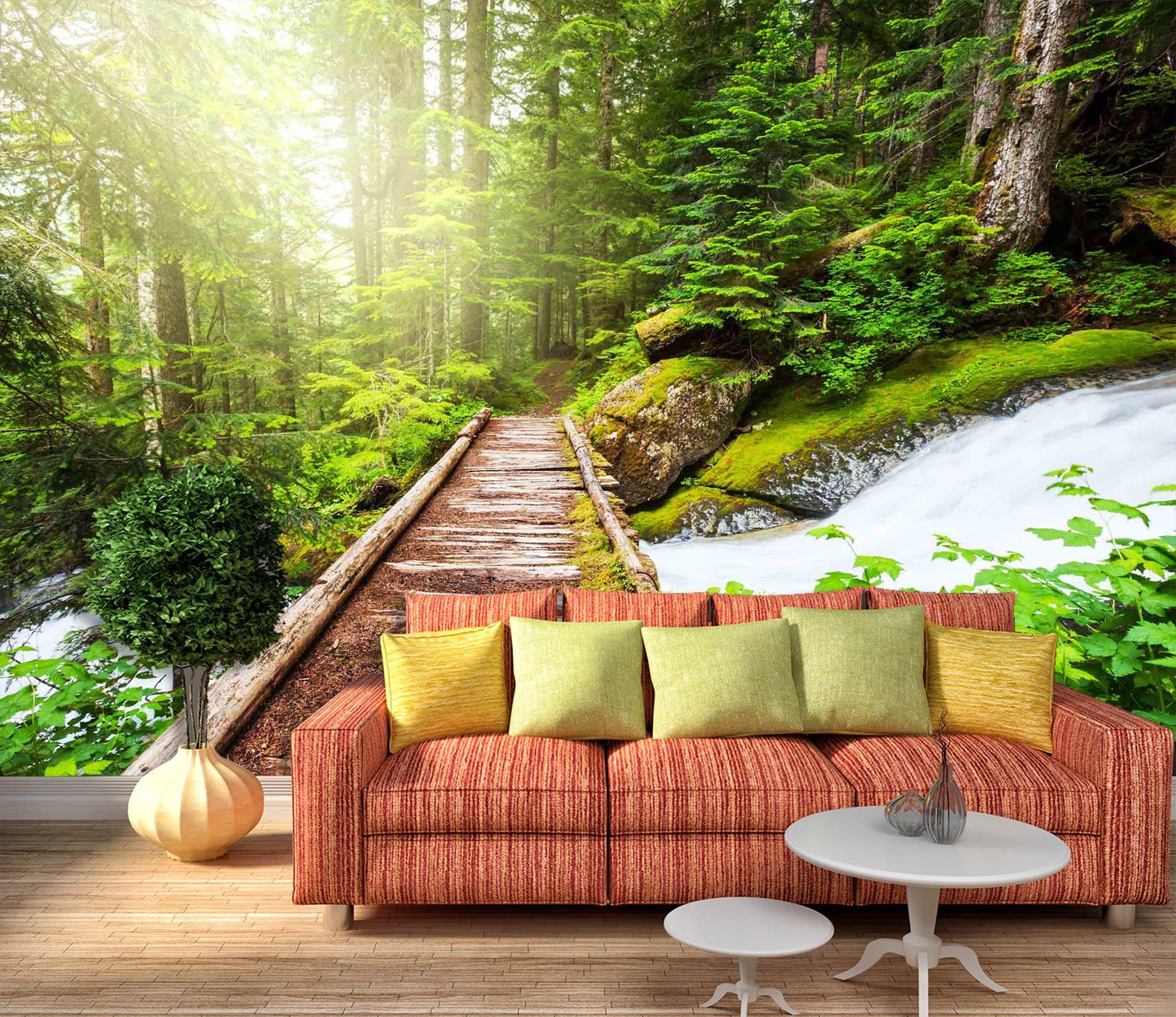 3D Wood Path 637 Wallpaper AJ Wallpaper